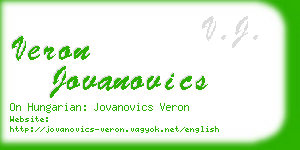 veron jovanovics business card